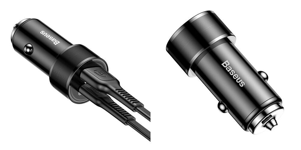 Baseus Small Screw Type-C PD+USB Quick Car Charger