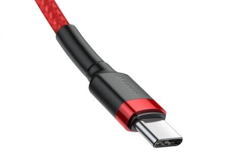 Кабель USB-C BASEUS Cafule, Type-C - Type-C, 3A, 1 м, красный - 8