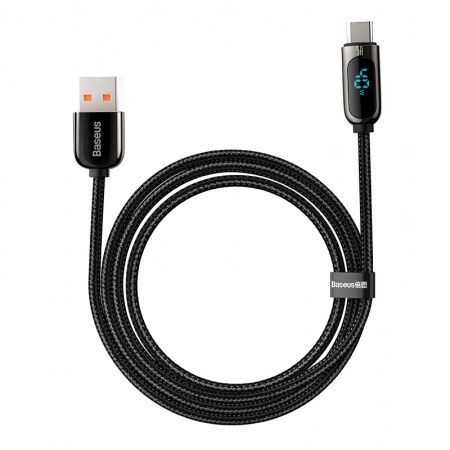 Кабель USB BASEUS Display Fast Charging, USB - Type-C, 5A, 2 м, черный - 1