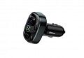 Автомобильное зарядное устройство BASEUS T typed S-09, 2USB, 3.4A, серый, дисплей  Bluetooth, FM - фото