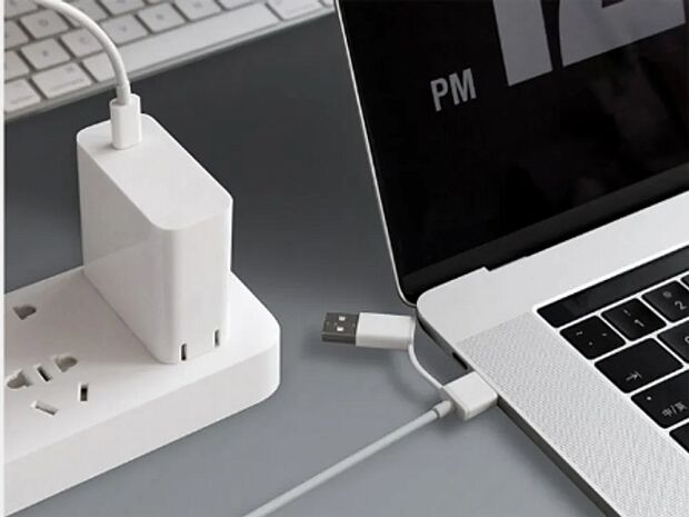 Кабель 2in1 ZMI USB-C  USB-C/USB-A  AL311 100cm (White) - 2