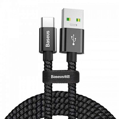 Baseus Double Fast Charging USB Cable USB For Type-C 5A 1m (Black)
