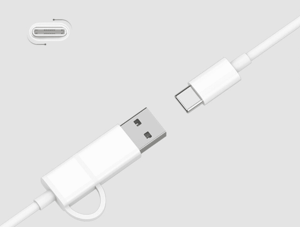 Интерфейсы кабеля Xiaomi 2in1 ZMI USB-C – USB-C/USB-A AL311 