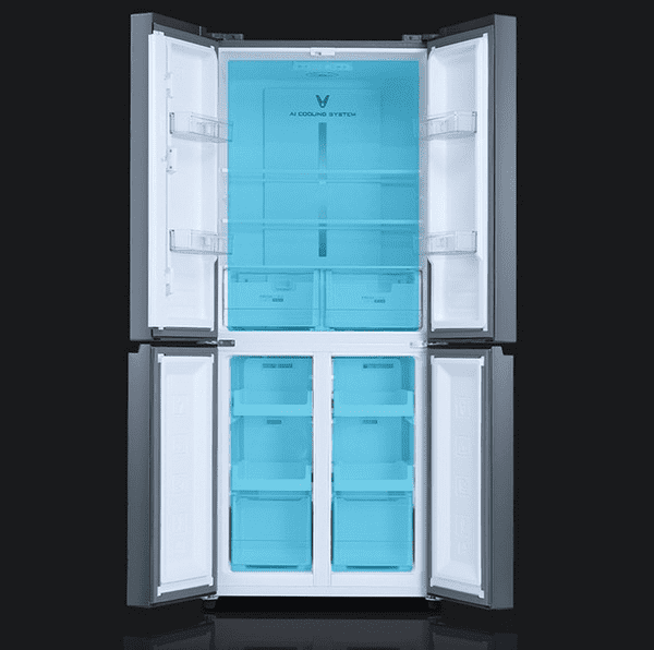 Внутренние отделы холодильника Xiaomi Viomi Internet Refrigerator Cross Four Door 398L